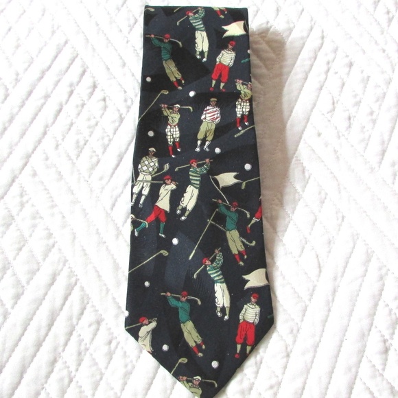 SWANK Other - Swank Dark Navy Hand Tailored Golf Tie